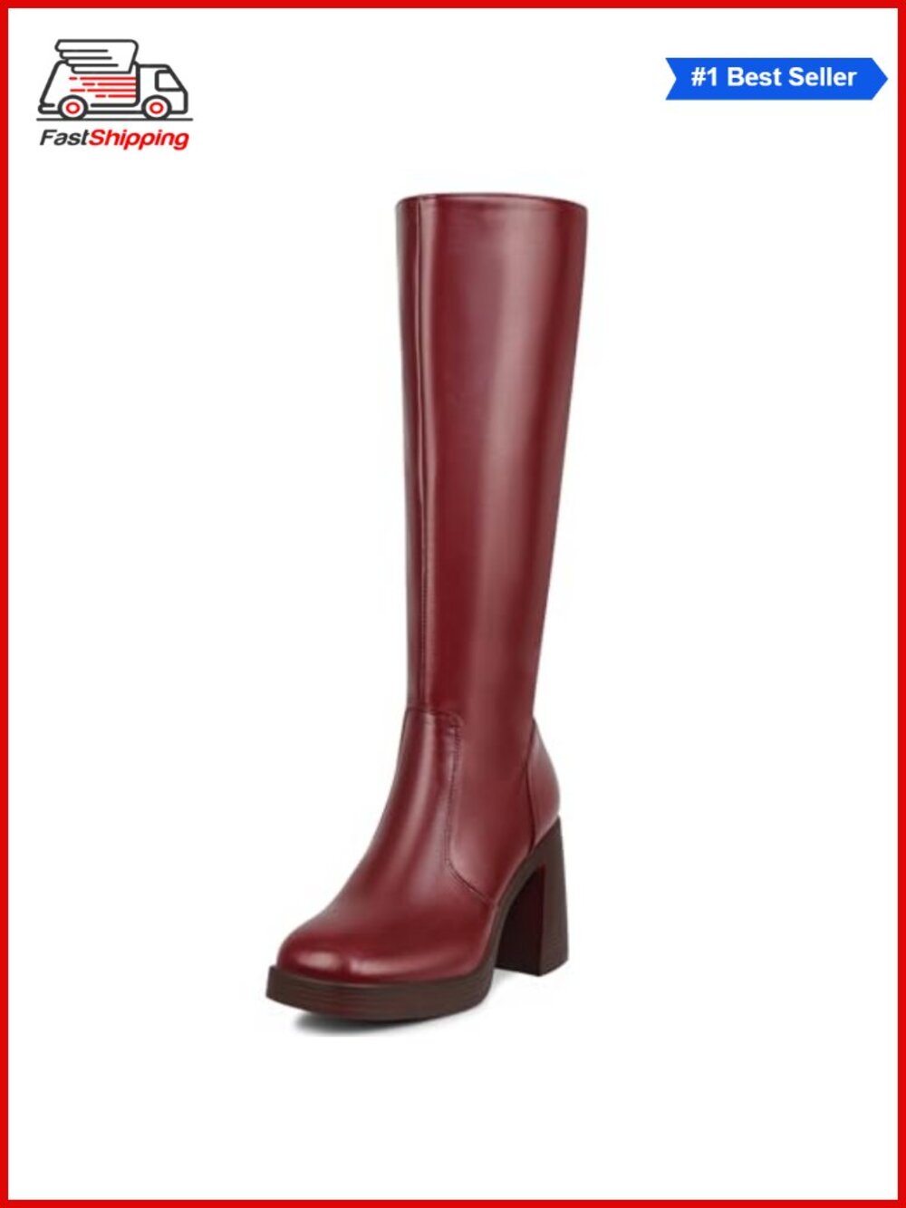 ✨ SOVANYOU Faux Leather Platform Ankle Boots Square Toe Block Heel